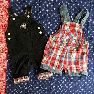 Pair of Baby Boy One-Piece Overalls in Great Condition; Carter's, Nursery Rhyme